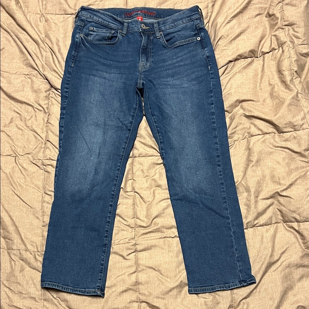 Lucky Brand Sweet Mid Rise Crop Blue Denim Jeans 10/30 Like New!